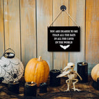 Lacosu Wall Pediments Halloween Signs,You are Dearer to Me Than All the Bats,Gothic Wall Decor,Witchy Wall Decor,10x8 Inches