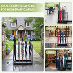Colingmill Folding Umbrella Storage Stand Rack Holder Organizer Free Standing Umbrella Rack with Removable Drip Tray for Entryway Home Office Hotel Entry Hallway(L18.31 X W11.89 X H19.69 Inch)