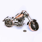 Trebisky Metal Motorcycle Sculpture (Copper Sportster) – Vintage Scrap Art Desk Decor for Office & Home, Unique for Dad, Men, Father, or Biker Enthusiasts