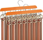 Belt Hanger for Closet, 360° Rotating Tie & Belt Rack for Storage with 14 Hooks,Versatile Hanger Rack with Hooks(2Natural)
