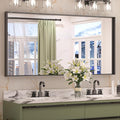Keonjinn 48 x 24 Inch Black Bathroom Mirrors for Over Sink Bathroom Vanity Mirror for Wall Metal Frame Rectangle Mirror Large Square Corner Matte Black Mirror Full Length Mirror(Horizontal/Vertical)