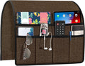 Joywell TV Remote Control Holder for Recliner Sofa Armrest Organizer Couch Caddy Armchair Armrest Organizer Sofa Arm Chair Caddie with 6 Pocket Storage for Magazine, Tablet, Phone, iPad, Dark Brown