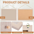Teling 4 Pack Wood Bulletin Boards with Linen 12''x 16'' Cork Board for Walls with 90 Pushpin Decorative Wood Framed Display for School Office Home Decor (Brown)