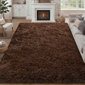 8x10 Area Rugs for Living Room Bedroom: Ultra Soft Fluffy Shag Rug Upgrade Non-Slip Non-Shedding Large Fuzzy Plush Carpet Indoor Floor Carpets for Kids Room Playroom Nursery Dorms Home Decor Brown