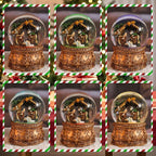 Christmas Snow Globe Musical - Nativity Snowglobe Vintage Water Snow Globes LED Light Change Music Box Home Christmas Decor for Kids Gold