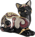Smadeer Black Cat Statue for Home Decor, Cat Figurines Room Decoration for Bookshelf Office Table, Vintage Matt Small Cat Sculpture Gift for Cat Lovers, Woman Mom Retro Cats Animal