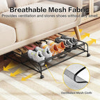 Under Bed Shoe Storage Organizer,1 Pack Shoe storage with Wheels for Shoe Organizer for Closet Drawer Space Saving for Bedroom