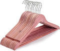TOPIA HANGER American Red Cedar Wooden Hangers, Clothes Hangers for Closet, Wood Coat Hanger with Smooth Cut Notches, 360°Flexible Hook, Non-Slip Pants Bar,10 Pack-CT07C