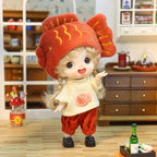 2Pcs Small Cute Collectible OB11 BJD Dolls for Girls Birthday Gift, 12 Points Articulated Anime Action Figures with Removable Clothes