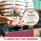 Gifts for Grandma from Grandkids - Mothers Day Birthday Grandma Gifts - Grandmother Gift from Grandson, Granddaughter - 5.51'' x 4.13'' Mimi Gigi Nana Emotional Positive Support Crochet