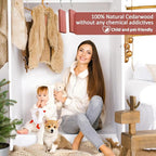 Woodever Cedar Blocks for Clothes Storage 56 Pcs, 100% Aromatic Planks with Metal Hooks, Cedar Wood Chips and Balls for Closets and Drawers, Fresh Scented Sachets