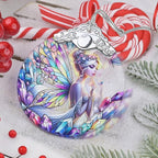 Jocidea Enchanting Fairy Christmas Ornament - Stained Glass Hanging Decor for Tree - Gift for Friends, Sisters