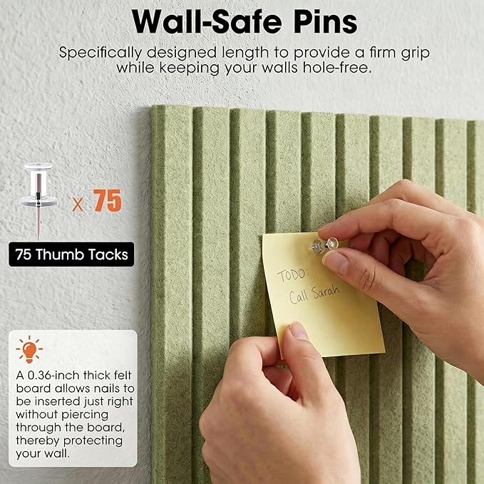 Large Cork Board for Walls 59" x 36",15 Pack 12"X12"Felt Bulletin Board Tiles with 120 Adhesive Tabs,Cork Board Alternative for Office Decor, Push Pin Board Wall Organizer-Sage Green