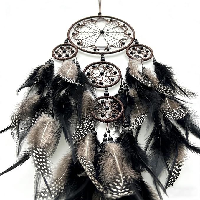 Black Dream Catchers wall hangings Room Decor,Large Dream Catcher for Adults,Handmade Boho Dreamcatcher for Home Decor Turquoise Hanging Ornament for Living Room Dorm Decor Hippie Gifts