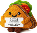 MY-ALVVAYS Mom Positive Crochet Birthday Gifts Sandwich from Daughter Son, I Love You Mom Handmade Cheer Up Mommy Gift for Mother, Mama Appreciation Thanksgiving Present for Women