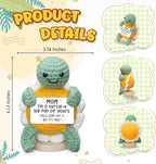 HEXMOZ Gifts for Mom from Daughter, Son - Birthday Gift, Ideas for Mothers, Mamas, Mother-in-Law - Handmade Collectible Turtle Daisy Doll Crochet Emotional Support with Positive Card