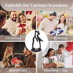 Sziqiqi Anniversary Wedding Gift for Couple: Iron Gifts for 6th Anniversary for Her Him Women - Cast Iron Couple Sculpture Present for Wedding Day Christmas Bithday Valentines Engagement