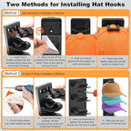 1 Pack Hat Organizer for Baseball Caps, Hat Rack for Wall, Strong Adhesive & Screw-in Cap Holder hat hangers for Closet Door & Bedroom