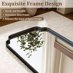 24X36 Inch Black Bathroom Mirror for Wall, Modern Rounded Corner Rectangle Mirror with Non-Rusting Iron Metal Framed Bathroom Vanity Mirror for Over Sink Wall Decor