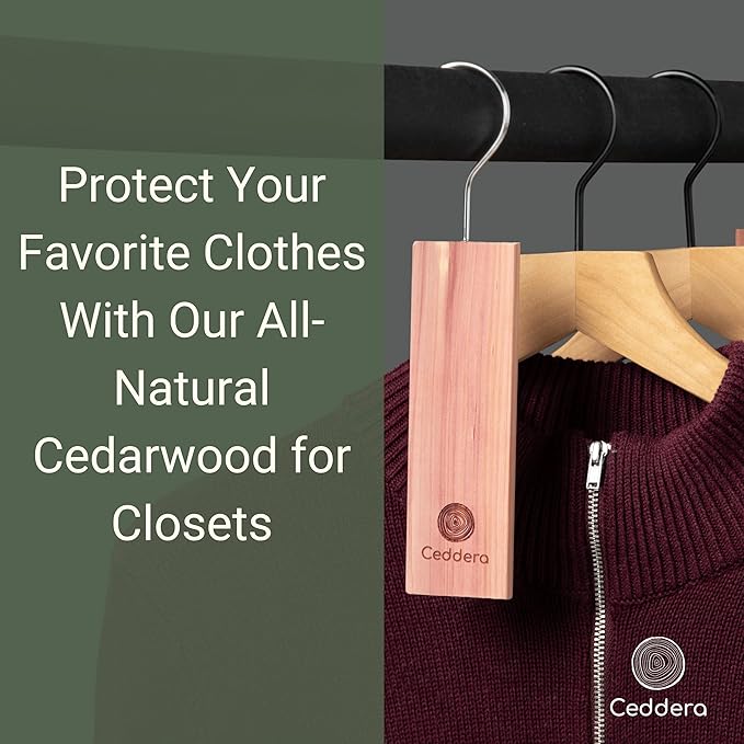 Essential Cedar Bundle | Natural Cedar Blocks for Clothes Storage | Eco Friendly Cedarwood for Closets | Moth Ball Alternative | 58 Total Pieces - 8 Hang Ups, 24 Rings, 24 Balls & 2 Sachets