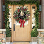 Wreath Door Hanger, Black Wreath Hanger for Front Door, Adjustable Wreath Hanger from 15 to 25 Inches Wreath Hangers, Metal Doors Wreath Hangers for Christmas, Spring, Easter Decorations Wreaths