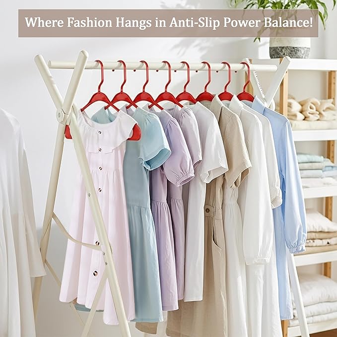 Utopia Home Plastic Hangers 50 Pack - Perfect Space Saving Clothes Hanger - Durable and Strong - Perfect Closet Organizers with Shoulder Grooves (Red)