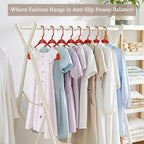 Utopia Home Plastic Hangers 50 Pack - Perfect Space Saving Clothes Hanger - Durable and Strong - Perfect Closet Organizers with Shoulder Grooves (Red)