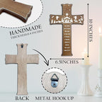 dsjaidh Cross Wall Decor - Wood Color Scripture Wooden Cross For Wall - Rustic Wooden Hanging Signs Easter Decor for Home Office Church Baptism - Christian Gifts for Men Women (Lord) - A05
