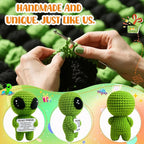 To My Friend Galentines Day Funny Gifts – Handmade Crochet Alien Plush with Special Friendship Message Card – Birthday, Valentines, or Just Because Present for Best Friend, Roommate, or Coworker