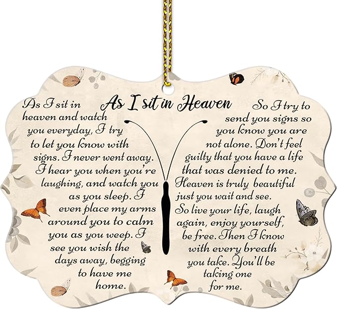 Hyturtle Sympathy Gift Memorial Butterfly Ornament - Butterfly Memorial Gifts for Loss of Loved One - Christmas Tree Cardinal Aluminum Ornament