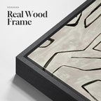 Framed Black and Beige Neutral Abstract Wall Art, Square Modern Canvas Prints Painting Artwork for Walls, Minimalist Abstract Line Picture for Bedroom Dining Lounge Living Room Wall Decor 24x24 In