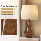 PoKat 20.25" Golden Brown Table Lamps Set of 2 for Night Stands, Vintage Bedroom Lamps for Bedroom Living Room, Retro Bedside Lamps for End Table, Suitable for Small Place, Golden Brown