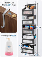JARLINK Over the Door Organizer Storage, 5 Shelf Hanging Organizer with 5 Large Capacity Pockets, Anti Tilt 44 lb Load Behind Door Storage for Bedroom, Bathroom, Pantry, Nursery, (Black) | Anti Tilt, 44 lb Load, Behind Door Storage