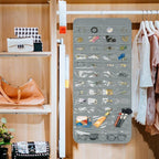 Bloss Hanging Jewelry Organizer With 90 Pockets,Earring Holder Organizer Storage For Valentine's Day Gift,Double-Sided Jewelry Holder for Earrings, Necklaces, Rings on Closet,Wall,Door(Grey)