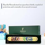 Matashi Gold Hand Painted Multi Color Enamel 6 inch Mezuzah Embellished with Hebrew Shin Home Door Wall Decor Home Décor Jewish Holiday Housewarming Present House Blessing Gift for Holiday Festival