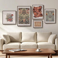 Framed William Morris Gallery Wall Art Set of 5, Vintage Colorful Botanical Floral Prints, Retro Boho Artwork for Living Room, Bedroom, Home Office, Hallway Decor