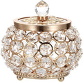 Hipiwe Crystal Jewelry Box with Glass Lid Small Trinket Organizer Mirrored Treasure Box Ring Holder Earrings Necklace Storage Box Keepsake Gift Box for Home Dresser Decor, Gold