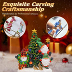 Musical Elf Christmas Tree Snow Globe - Electric Plastic Christmas Snow Globe Lantern, Lighted Glitter Globe with Swirling Sparkle and LED Lights, Holiday Decoration and Xmas Gift