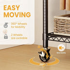 Heavy Duty Rolling Clothes Rack,Load 730LBS Clothing Racks for Hanging Clothes,Free Standing Closet Organizers and Storage Garment Racks with Wheels,2 Rods,Side Hooks,80"H x 45"W x 16"D