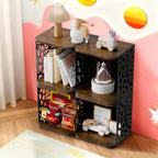 1 Cube of Magazine Rack, Modern Floor Magazine Holder with Rustic Wood & Metal Design, Large Capacity Stackable Organizer for Living Room & Office & Bedroom