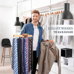 2 Pack Tie Rack Belt Hanger for Closet Fitnice Upgraded Non Slip Tie Hanger Space Saving with 20 Foldable Hooks Wooden Belt Tie Organizer for Tank Tops Bras Cami Scarves
