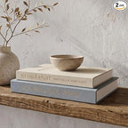 Beautiful Decorative Books - Set of 2 Linen Boxes Enhance Your Coffee Table, Bookshelf or Mantel Decor - Stylish Fake/Faux Books for Modern Home Decoration, Photo Storage and as a Keepsake Box