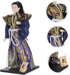 Japanese Samurai Doll 11.81 Inch Traditional Warrior Figurine Asian Collectible Desktop Ornament Japanese Culture Samurai Warrior Shelf Decor