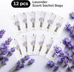 MYARO 12 Pack Lavender Scented Sachets | Odor Eliminator & Air Freshener for Drawer, Closet, Car, Shoes, Gym Bag, Suitcase | Home Fragrance Gift Set