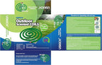 Natural Essential Oil Scented Coils for Outdoor Use, Fresh Aroma, Burns 5-7 Hours, 20 Coils & 2 Stands for Patio Backyard
