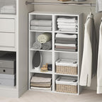 Furinno PASIR 8-Tier Closet Organizers and Storage, Open Shelf, Storage Organizer, 12-Inch Width, for Closet, Bedroom, White