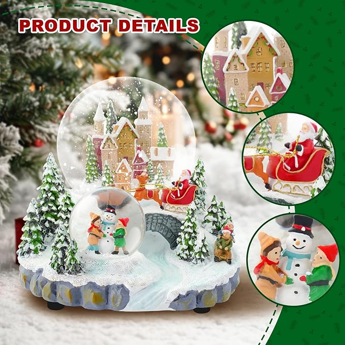 Snow Globe Pink Sofa/Dog and Cat Snowglobe with Music Birthday Party Decorations Creative Collectibles (SJQ-GS8031-120MM) (Castle)