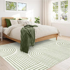 Lahome Abstract 6x9 Area Rugs, Soft Boho Rug for Living Room Bedroom, Ultra-Thin Non Slip Boho Green Washable Throw Carpet for Dining Room Office, Green