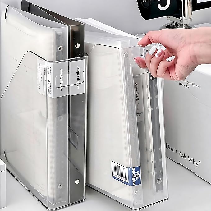 2-Pack Clear Acrylic Vertical Magazine File Holders – Desktop Organizer for Books, Documents, Binders, Envelopes, Includes 3 Bonus Silicone Bookmarks