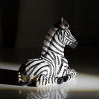 Zebra Table Sculpture - Resin Zebra Figurine - Black, White - African Safari Zebra Collectible for Bedroom, Living Room, Office, Bookshelf, Mantel, Entryway, Foyer, Nursery -5.9inch L x 3.54inch H